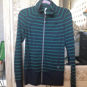 Lululemon size 4 blue green striped jacket